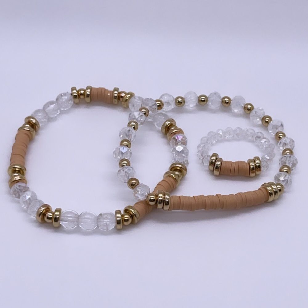 NWT Wool + Pepper Co. Tan Matching Jewelry Set